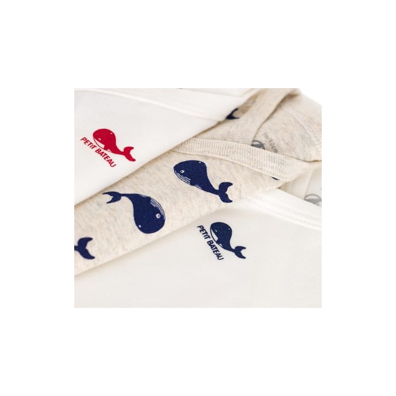 Petit Bateau Unisex Baby Short Sleeve Bodysuits for Birth (Pack