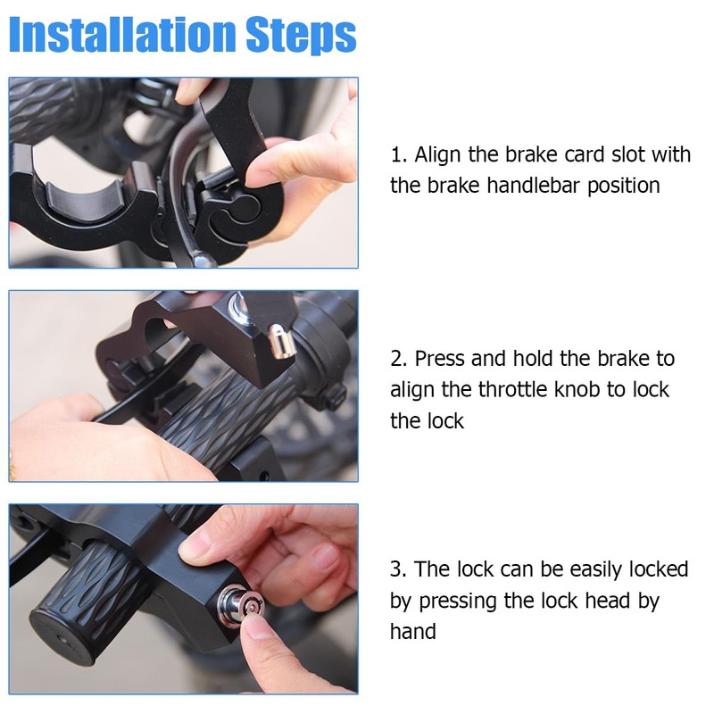 JNNJ Aluminium Alloy Motorcycle Handlebar Lock Universal, Motorcycle Grip Safety
