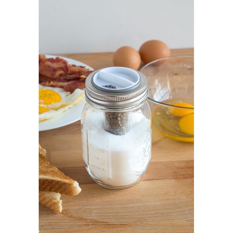 Jarware Salt and Pepper Shaker for Regular Mouth Mason Jars,