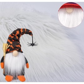 Shirene Faux Fur Fabric,2 Pcs Shaggy Plush Faux Fur Fabric Precut Strips 2x60inch Plush White Fur Fabric Fluffy Craft for Gnomes Beard Santa Claus Hair Dwarf Cosplay Costume DIY Craft Decoration