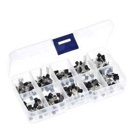 Fasizi 200pcs Trioden Transistor Kit S8050 S8550 S9012 S9013 S9014 2N3904 2N3906 C1815 A1015 MJE13001 Transistor Assortment Kit + Plastic box