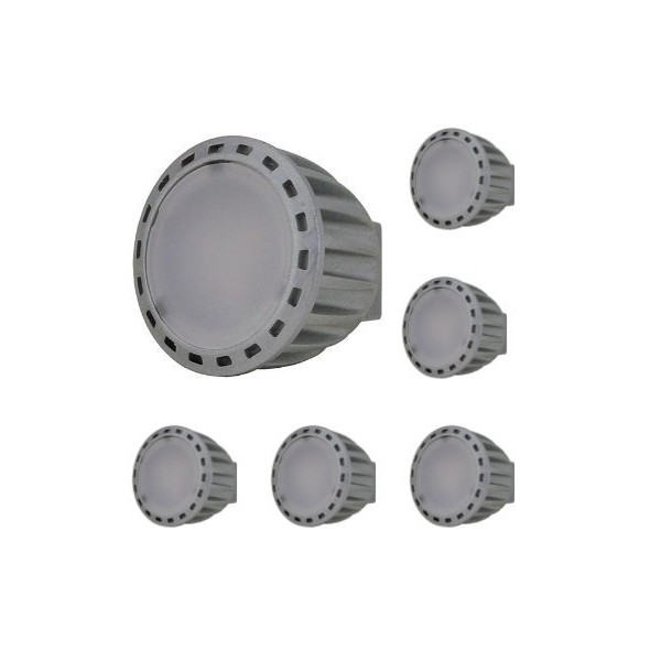 LEDwholesalers 12 Volt AC DC MR11 LED Light Bulb 4 Watt, 120º Wide Angle, White (6-Pack), 1129WHx6