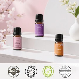 Floral Fragrance Oils, Aromtopia Flowers Essential Oils for Diffusers for Home, 6x10ml, Fragrance Oil for Candle Soap Making, Lavender, Rose, Gardenia, Cherry Blossom, Jasmine, Neroli
