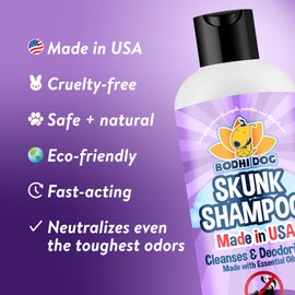 Bodhi Dog Bodhi Dog Skunk Shampoo | Skunk Smell Odor Remover Cleans & Deodorizes Using Essential Oils for Dogs & Cats | Made in USA | 16oz (473ml)