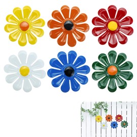xyuayamz Wall Decorations, Flower Wall Decoration, 3D Flower Wall Decor, Flower Art in for Outdoor Indoor Garden Living Room Balcony, 6 Pieces, Colourful