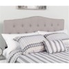 Pemberly Row Contemporary Tufted Full Panel Headboard in Light Gray