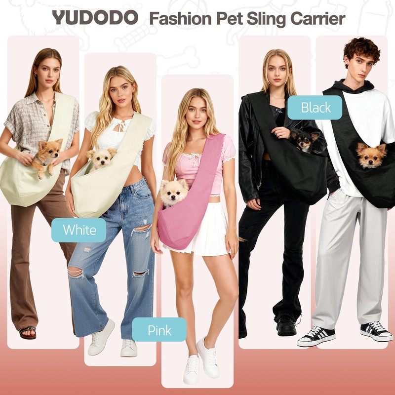 YUDODO Adjustable Dog Sling Carrier for Small Dogs, Puppy Crossbody