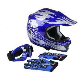 XFMT DOT Youth Kids Motocross Offroad Street Dirt Bike Helmet W/Goggles Gloves ATV Mx Skull Helmet