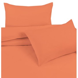 Hadi London Microfibre Duvet Cover Set Single Double King Soft Breathable Brushed Bedding Set Quilt Cover with 2 Matching Pillowcase (Orange, King)