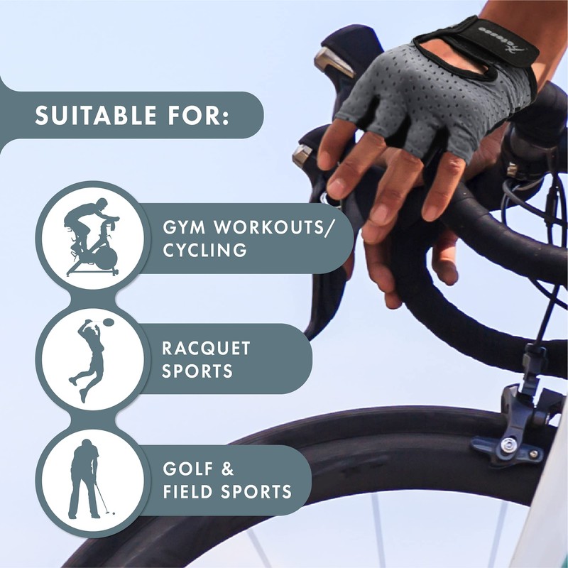 Actesso Breathable Fitness Gloves – Padded fingerless gloves for Biking,
