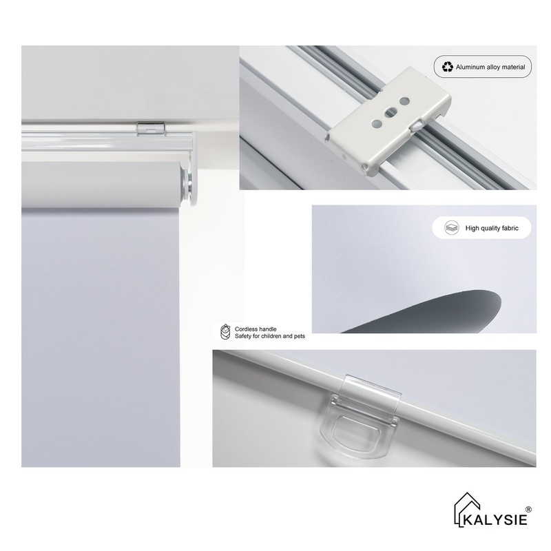 KALYSIE Custom Roller Shades 100% Blackout Blinds for Windows and
