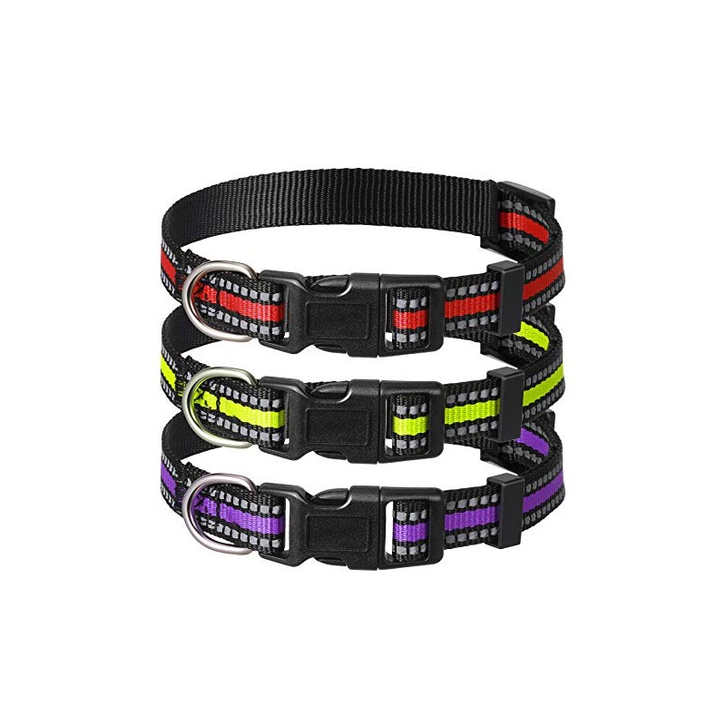 3 Pieces Dog Collar Reflective Dog Collar Nylon Dog Collar