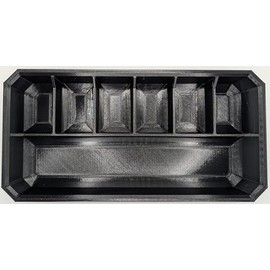 Fitter Critter Rectangle Slim Low Profile Bins / Organizers / Dividers / Small Parts Tray for Milwaukee Packout (BLACK, 7 COMPARTMENT MIXED RECTANGLE)