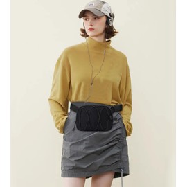 MAXTOP Small Bumbag Waist Fanny Packs for Women Men Belt Bag with Adjustable Strap Reflective Waist Pack for Yoga Running Hiking Travel Casual Workout,Black