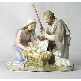 8.25 Inch (Nativity) Baby Jesus, Mary, and Joseph - Light Color