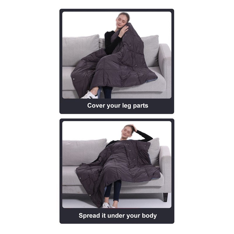 USB Heated Blanket Dark Grey 3 Temp Modes 52x43in Soft