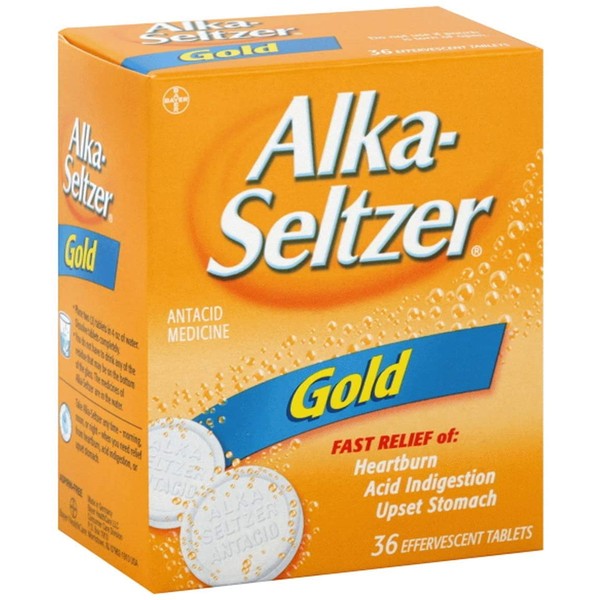 Alka-Seltzer Effervescent Gold, 36 Tablets, Pack of 3