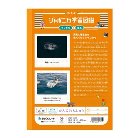 Showa Note 00148001*5 Japanese Language Book, Kanjirinyu, 50 Characters (Includes Cross Leader), Semi-B5 Size, Pack of 5, Orange