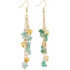 Nupuyai Crystal Earrings Hanging Gold for Women Tumbled Stones Drop