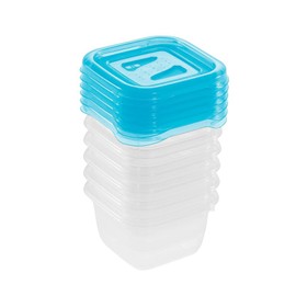 keeeper Frischhaltedosenset 6-teilig, 6 x 90 ml, 6,5 x 6,5 x 4 cm, Fredo Fresh, Blau Transparent