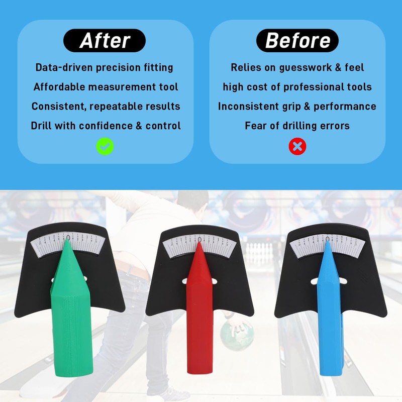Bowling Ball Pitch Gauge Set for Finger, Thumb & Switch
