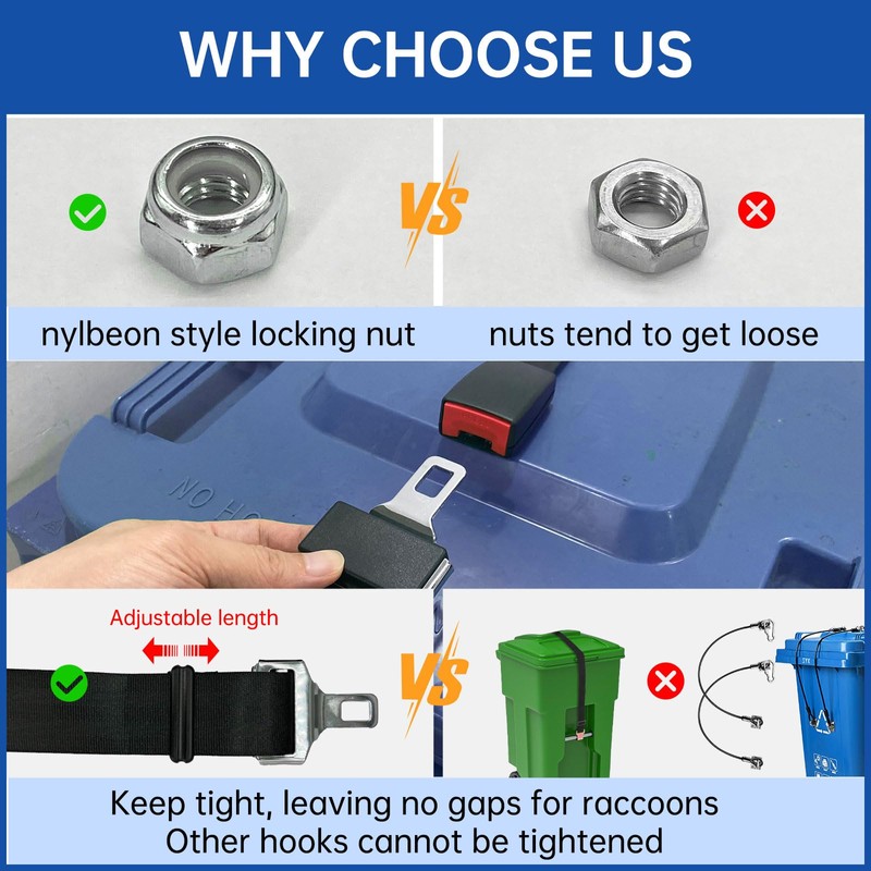 KOMOHOM Trash Can Locks for Animals, (2PCS) Raccoon Bear Proof