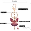 Butterfly Wings Flower Fairy Pendant Keychain Bling Crystal Rhinestone Dancing