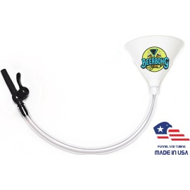 BeerBong.com Large Beer Bong Funnel | Black Valve (3’ Long) Fun for Tailgating | White Funnel