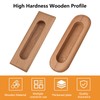 MOROBOR 2PCS Oval Wood Recessed Concealed Handle, Embedded Design Sliding
