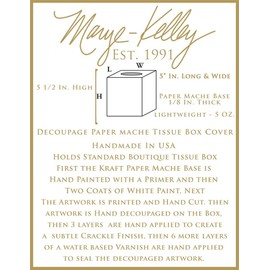 Marye-Kelley Blue Italian Toile Paper Mache Tissue Box Cover