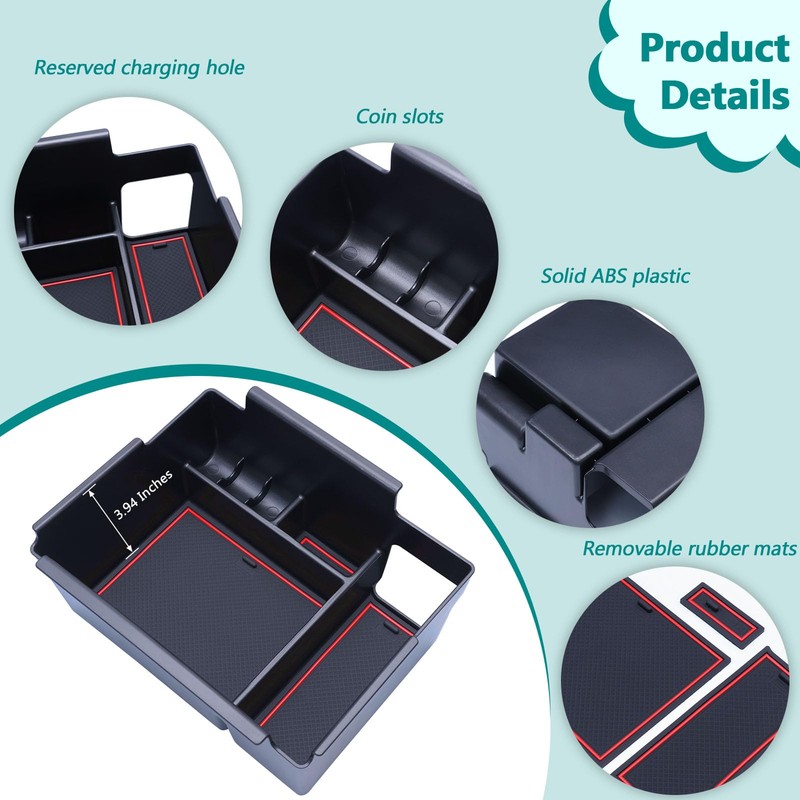 TOPINSTALL 2020-2026 Ford Explorer Console Organizer Tray - Compatible with
