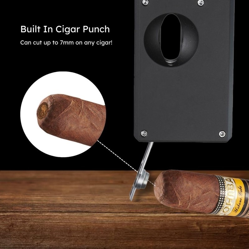 Caseti Urban Single Torch Flame Lighter, Built in Cutter, Built