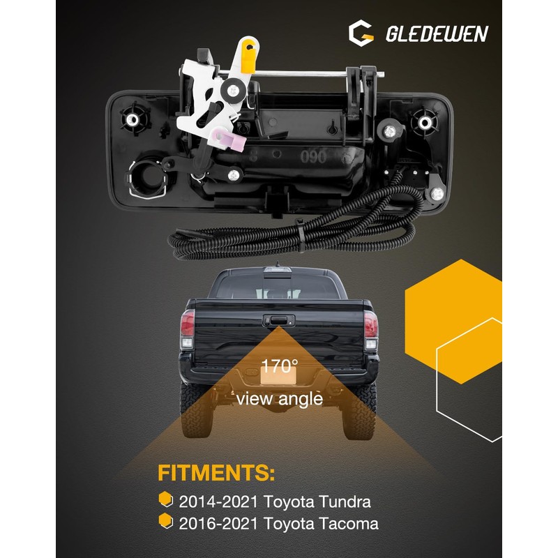 Camera W/Tailgate Handle, Compatible with 2014-2021 Toyota Tundra, 2016-2021 Toyota