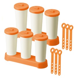 LIKE-IT STK-05 2P Ice Cube Tray, Ice Stand, Ice Cubes, Set of 2, Approx. Width 6.5 x Depth 2 x Height 5.1 inches (16.5 x 5 x 13 cm), Orange, Made in Japan, Makes Cylindrical Ice, Space Saving in the