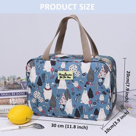 Toiletry Bag, Large Travel Hanging Make up Wash Bags, Portable Waterproof Cosmetic Bag, Light Blue White Bear Toiletry Kit, Bathroom Storage Case for Women Girls Ladies (White Bear)
