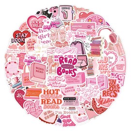 120pc Premium Book Lover's Sticker Pack,Kindle Stickers, Book Stickers,Quirky, Waterproof Designs, Perfect for Books, Journals, Water Bottles, Laptops - Durable, Cute, Pink Aesthetics