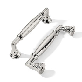 khtumeware 10 Pack 4 Inch(102mm) Polished Nickel Cabinet Pulls Heavy Duty Solid Cabinet Handles Kitchen Cabinet Hardware for Cupboard Drawer Handles