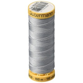 Gutermann Natural Cotton Thread 110 Yds: Silver Streak