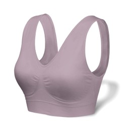 Love My Fashions® Sports Bras for Women Padded Seamless Wirefree Comfort Sleep Bra Stretch Crop Tops Vest for Gym Yoga Running Workout Fitness Dusky Pink