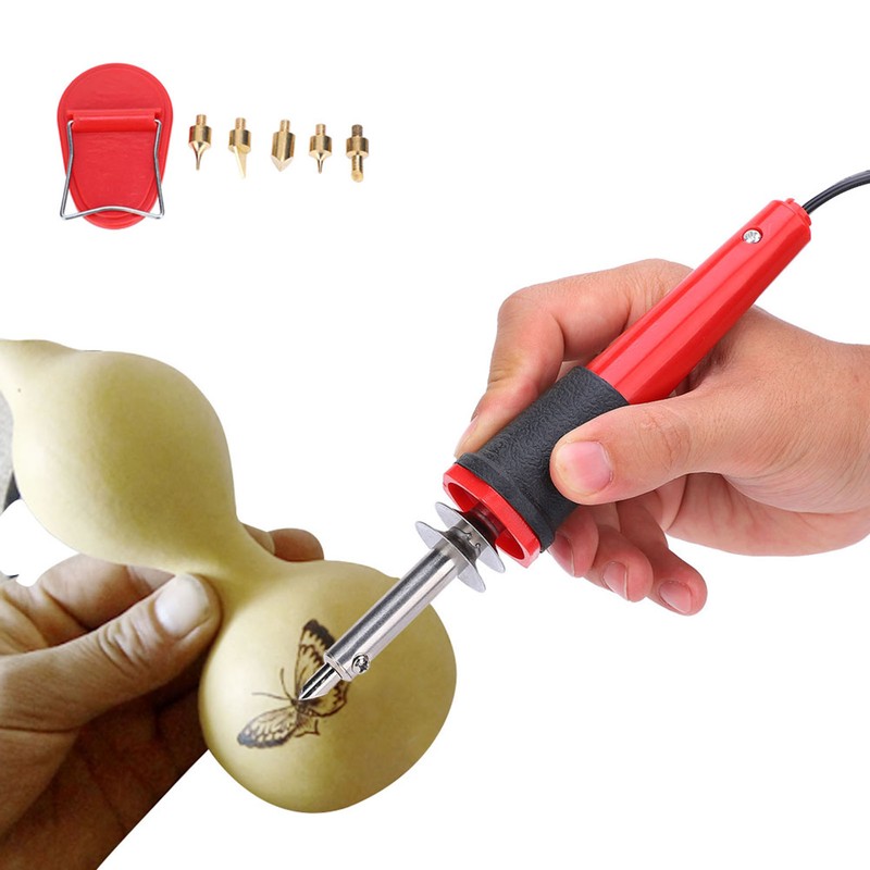 Electric Soldering Iron Set Wood Burning Pen Engraving Carving Pyrography