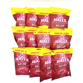 HALLS Cherry Cough Drops 12 Packs of 80 Drops EXP 04/2025