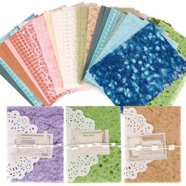 Scrapbooking Paper 96 Pieces Colourful Pattern Paper, 6 Colours Scrapbook Textured Paper, DIY Handmade Decorative Paper for DIY Crafts, Bullet Junk and Collage