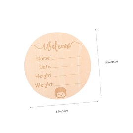SUPVOX 3pcs Milestone Cards Set Wooden Growth Recording Signs for Birth Announcement Safe and Durable Photo Props for Newborns Height Weight Tracking