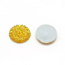 Unbranded 10 pcs Druzy Resin Embellishment Cabochons Yellow – 12mm – Shimmer Style