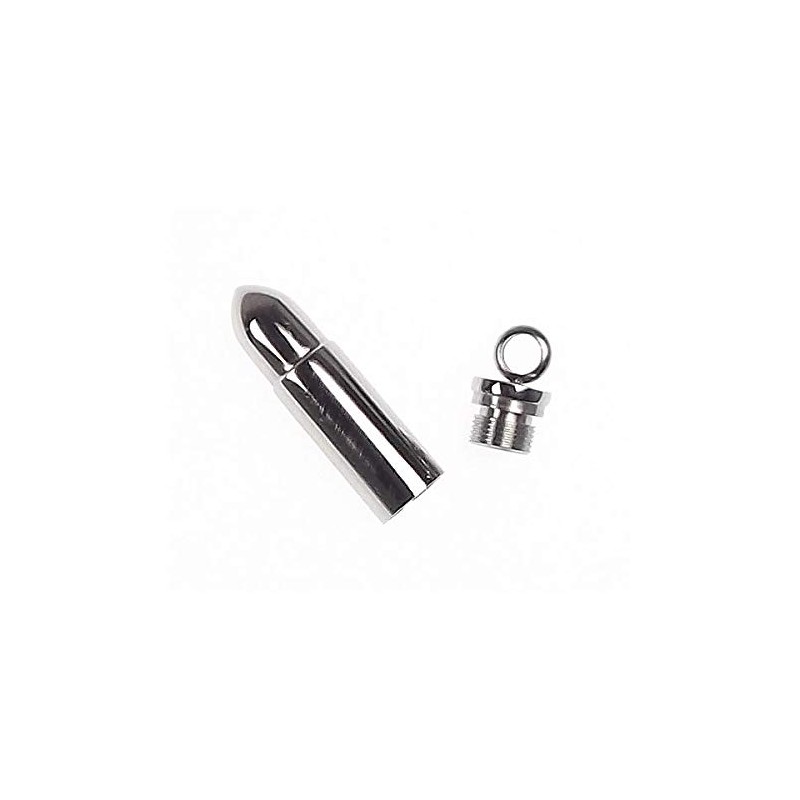 Stainless Steel Bullet Keychain Pendant Top Pill Case, Stainless Steel
