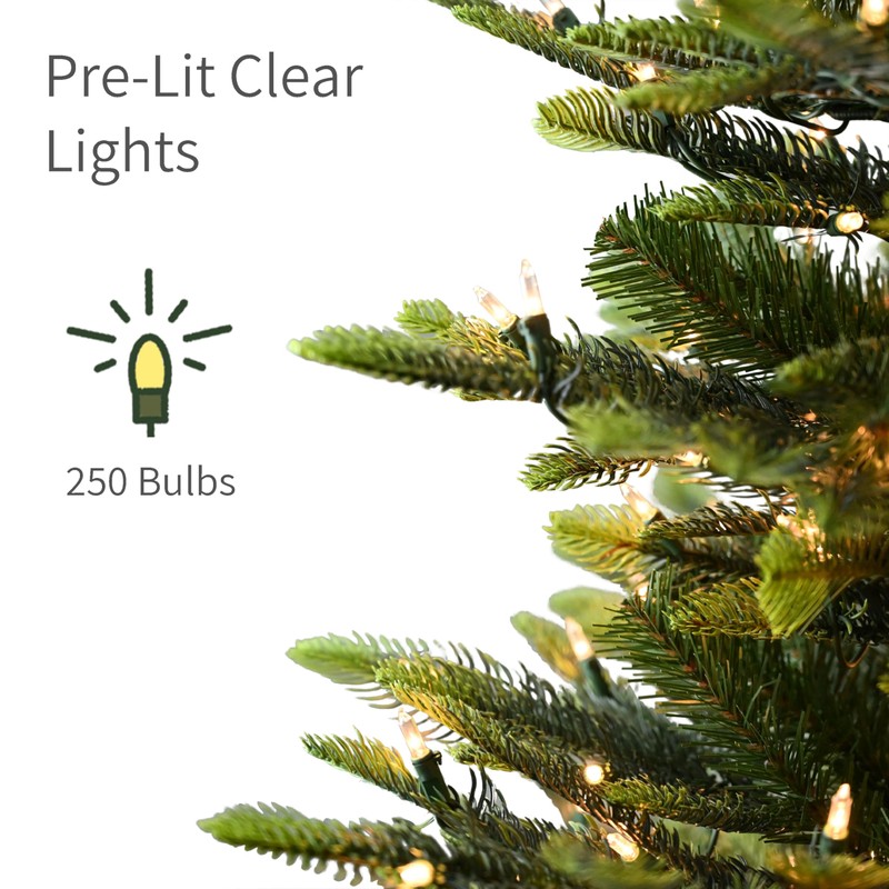 Puleo International 4.5ft Pre-Lit Aspen Fir Artificial Christmas Tree with