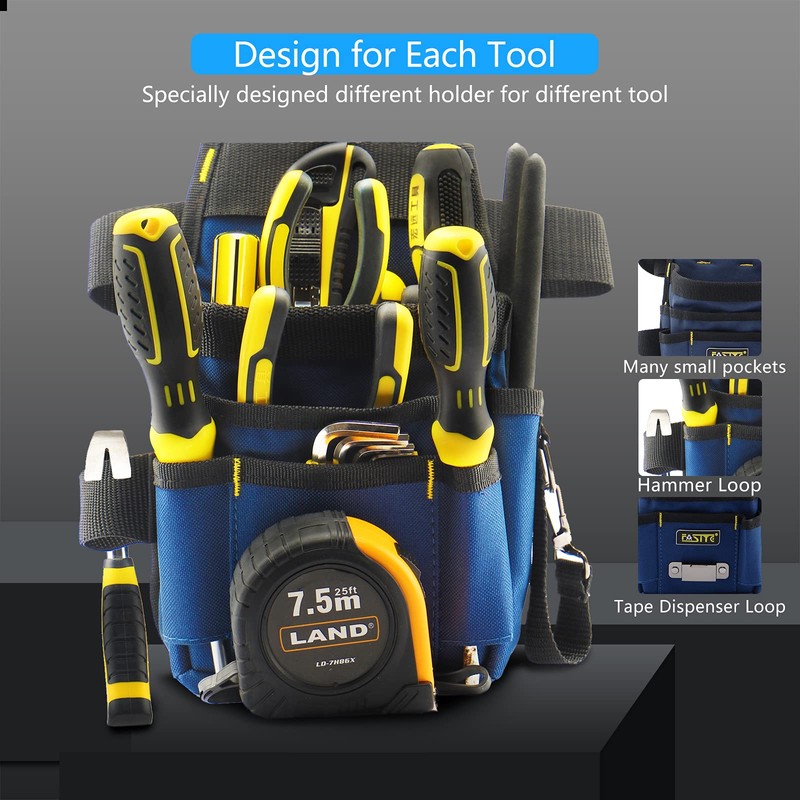 FASITE Tool Pouch Belt, 8-POCKET Professional Small Electrical Maintenance Work