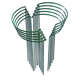 Plant Support Stakes,10Pack Metal Garden Plant Stake,Green Plant Support Ring Cage for Tomato,Rose,Flowers (10)