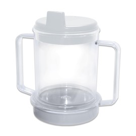 Rehabilitation Advantage Clear Spouted Cup with Two Handles, Weighted