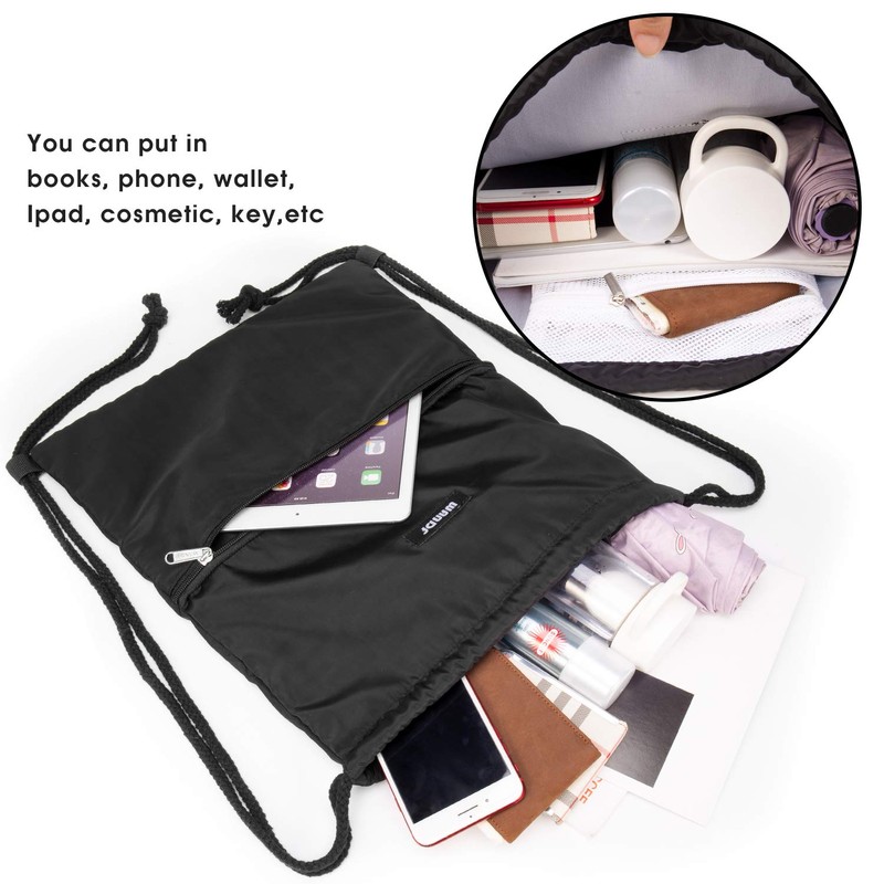 Drawstring Backpack String Bag Sackpack Cinch Water Resistant Nylon for